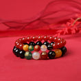 Tải hình ảnh vào trình xem Thư viện, Five Wealth Gods Prosperity Bracelet – Black & Red Agate