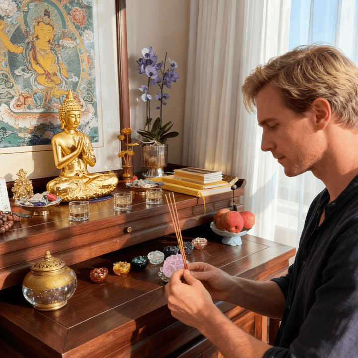 Buddha Statue & Offering -- Luohan Temple