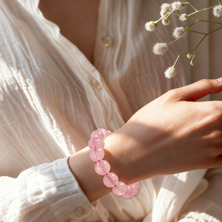 Dainichi Nyorai Heart Radiance Rose Quartz Bracelet