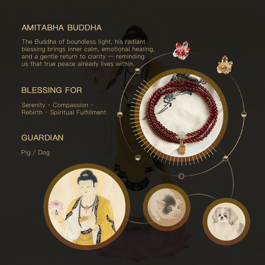 Amitābha Peace & Clarity Agate Bracelet