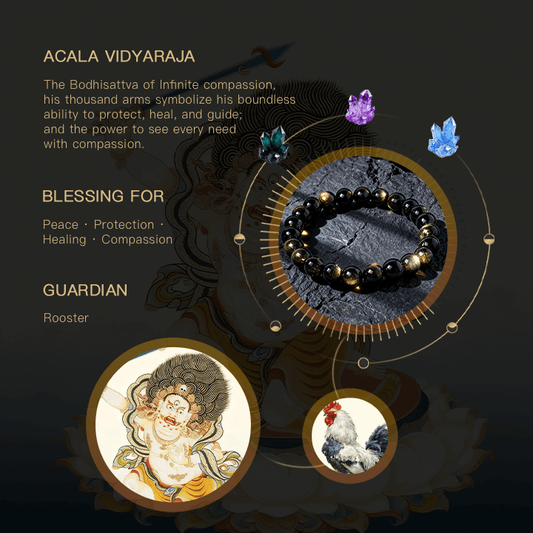 Acalā Vidyārāja Courage & Protection Golden Obsidian Bracelet