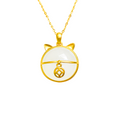Tải hình ảnh vào trình xem Thư viện, Cat Jade and Gold Pendant Necklace
