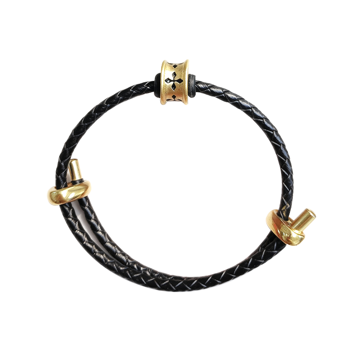 Akashagarbha Infinite Strength Vintage Leather Bracelet