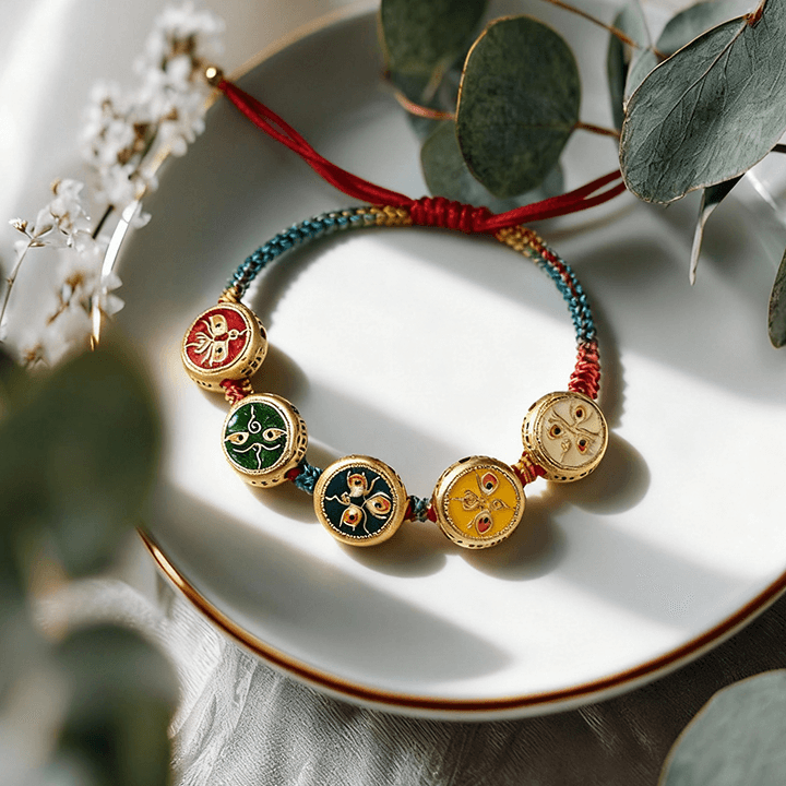 Five Jambhalas Tibetan Prosperity Woven Bracelet